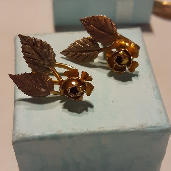 SOLD! Black Hills 12k Gold Screw Bk Earrings - Picture 4 of 8